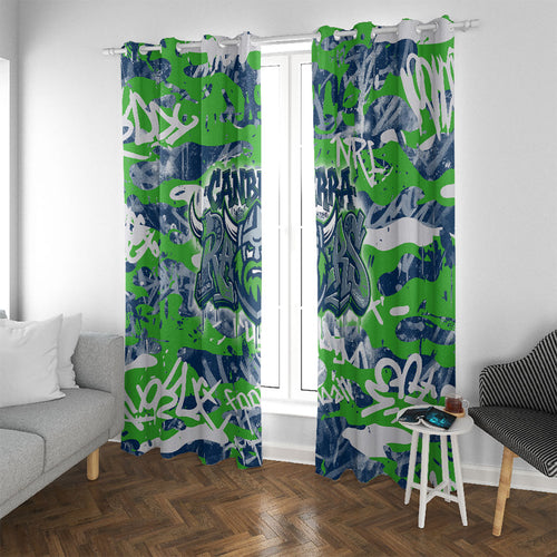 Canberra Raiders Rugby Window Curtain Graffiti Typography Urban Camo Abstract Street Style