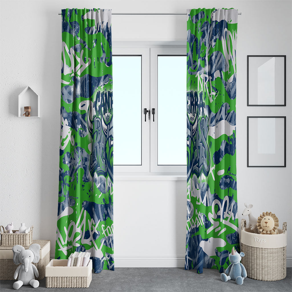 Canberra Raiders Rugby Window Curtain Graffiti Typography Urban Camo Abstract Street Style