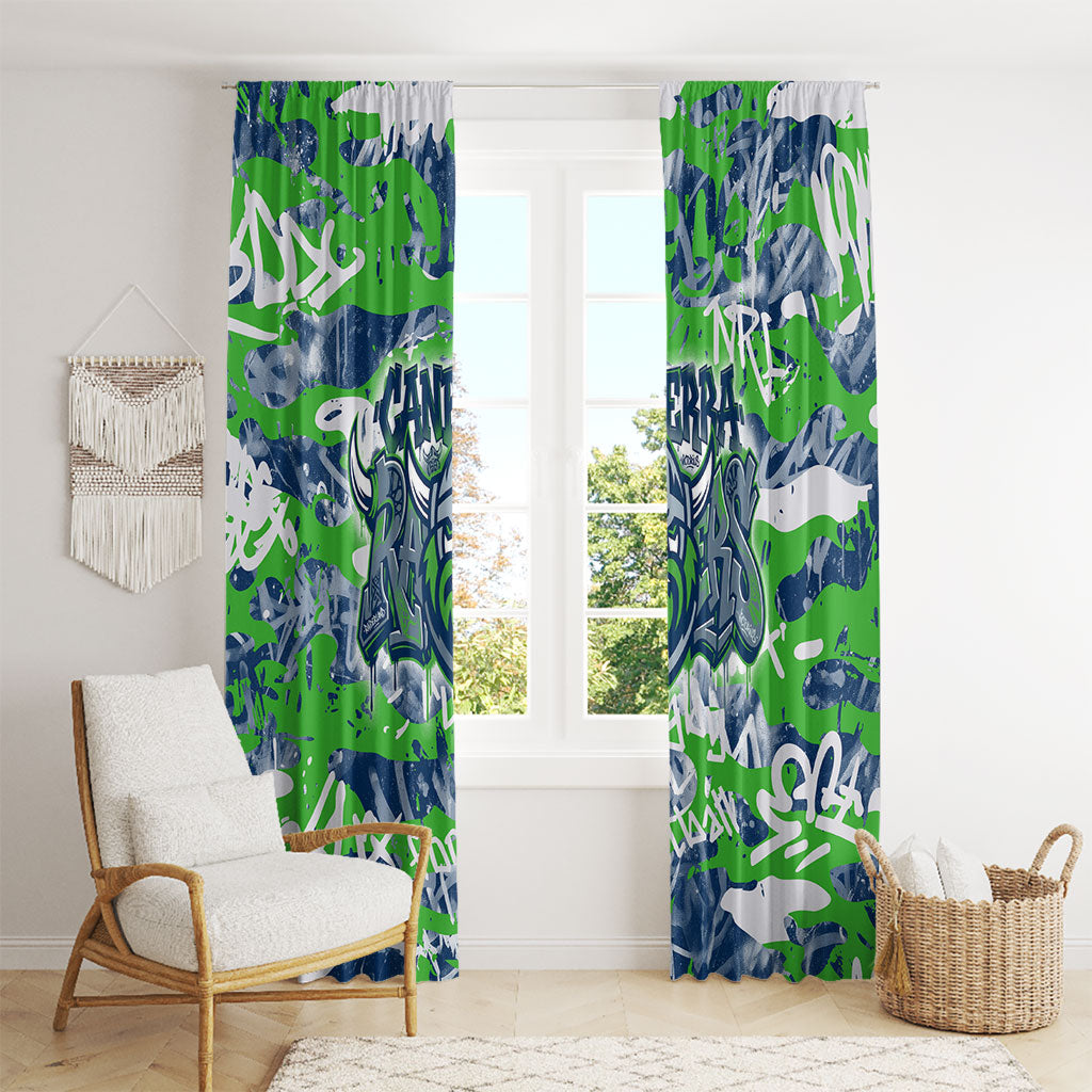 Canberra Raiders Rugby Window Curtain Graffiti Typography Urban Camo Abstract Street Style
