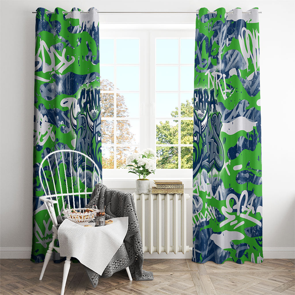 Canberra Raiders Rugby Window Curtain Graffiti Typography Urban Camo Abstract Street Style