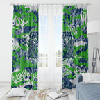 Canberra Raiders Rugby Window Curtain Graffiti Typography Urban Camo Abstract Street Style