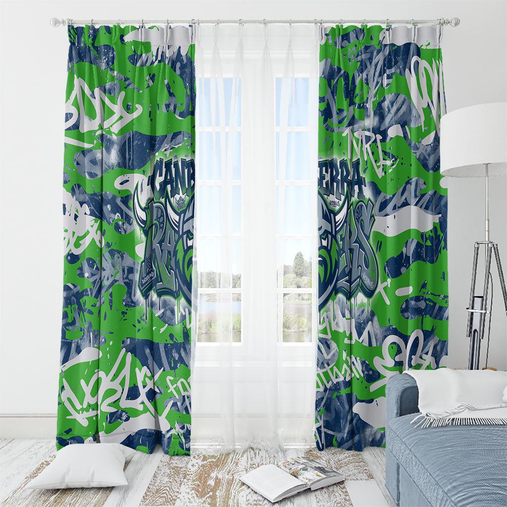 Canberra Raiders Rugby Window Curtain Graffiti Typography Urban Camo Abstract Street Style