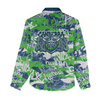 Canberra Raiders Rugby Women Casual Shirt Graffiti Typography Urban Camo Abstract Street Style