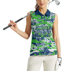 Canberra Raiders Rugby Women Sleeveless Polo Shirt Graffiti Typography Urban Camo Abstract Street Style