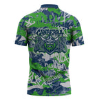 Canberra Raiders Rugby Zipper Polo Shirt Graffiti Typography Urban Camo Abstract Street Style