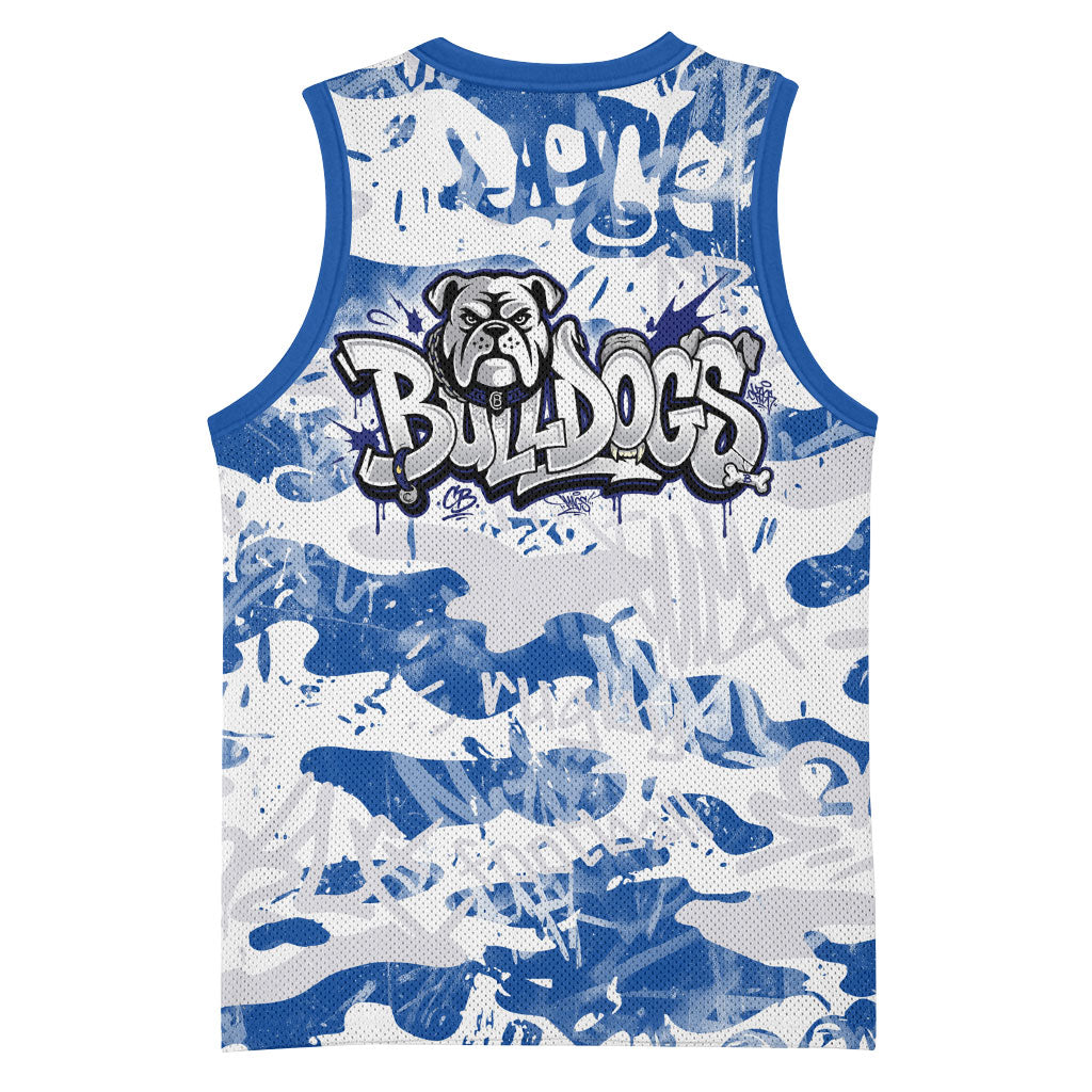 Canterbury-Bankstown Bulldogs Rugby Basketball Jersey Graffiti Typography Urban Camo Abstract Street Style