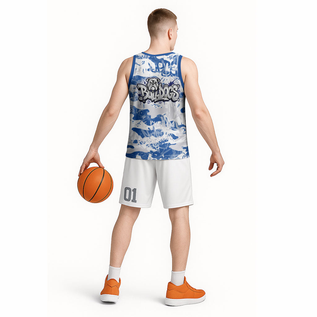Canterbury-Bankstown Bulldogs Rugby Basketball Jersey Graffiti Typography Urban Camo Abstract Street Style