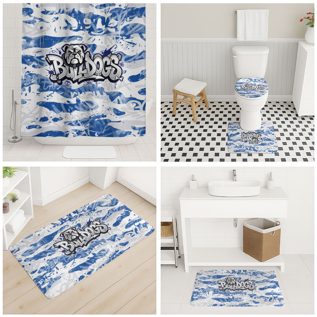 Canterbury-Bankstown Bulldogs Rugby Bathroom Set Graffiti Typography Urban Camo Abstract Street Style