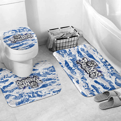 Canterbury-Bankstown Bulldogs Rugby Bathroom Set Graffiti Typography Urban Camo Abstract Street Style