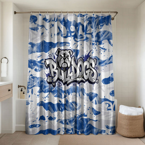 Canterbury-Bankstown Bulldogs Rugby Bathroom Set Graffiti Typography Urban Camo Abstract Street Style