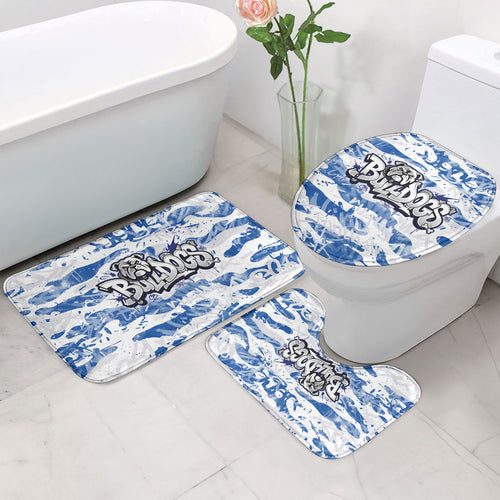 Canterbury-Bankstown Bulldogs Rugby Bathroom Set Graffiti Typography Urban Camo Abstract Street Style