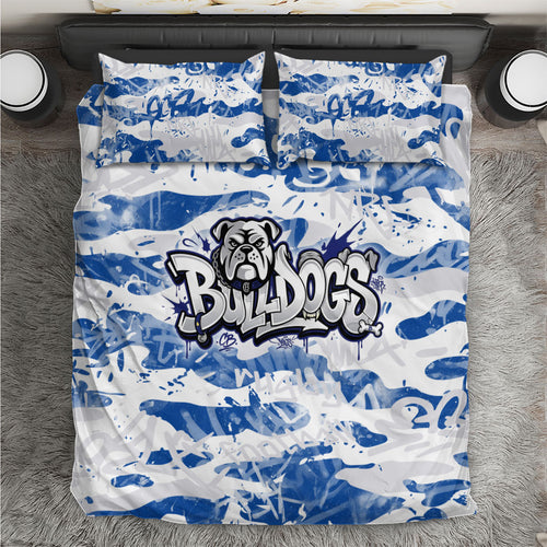 Canterbury-Bankstown Bulldogs Rugby Bedding Set Graffiti Typography Urban Camo Abstract Street Style