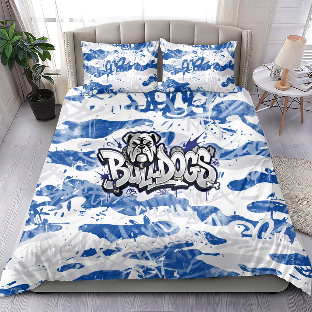 Canterbury-Bankstown Bulldogs Rugby Bedding Set Graffiti Typography Urban Camo Abstract Street Style