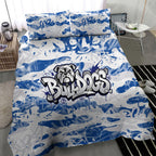 Canterbury-Bankstown Bulldogs Rugby Bedding Set Graffiti Typography Urban Camo Abstract Street Style