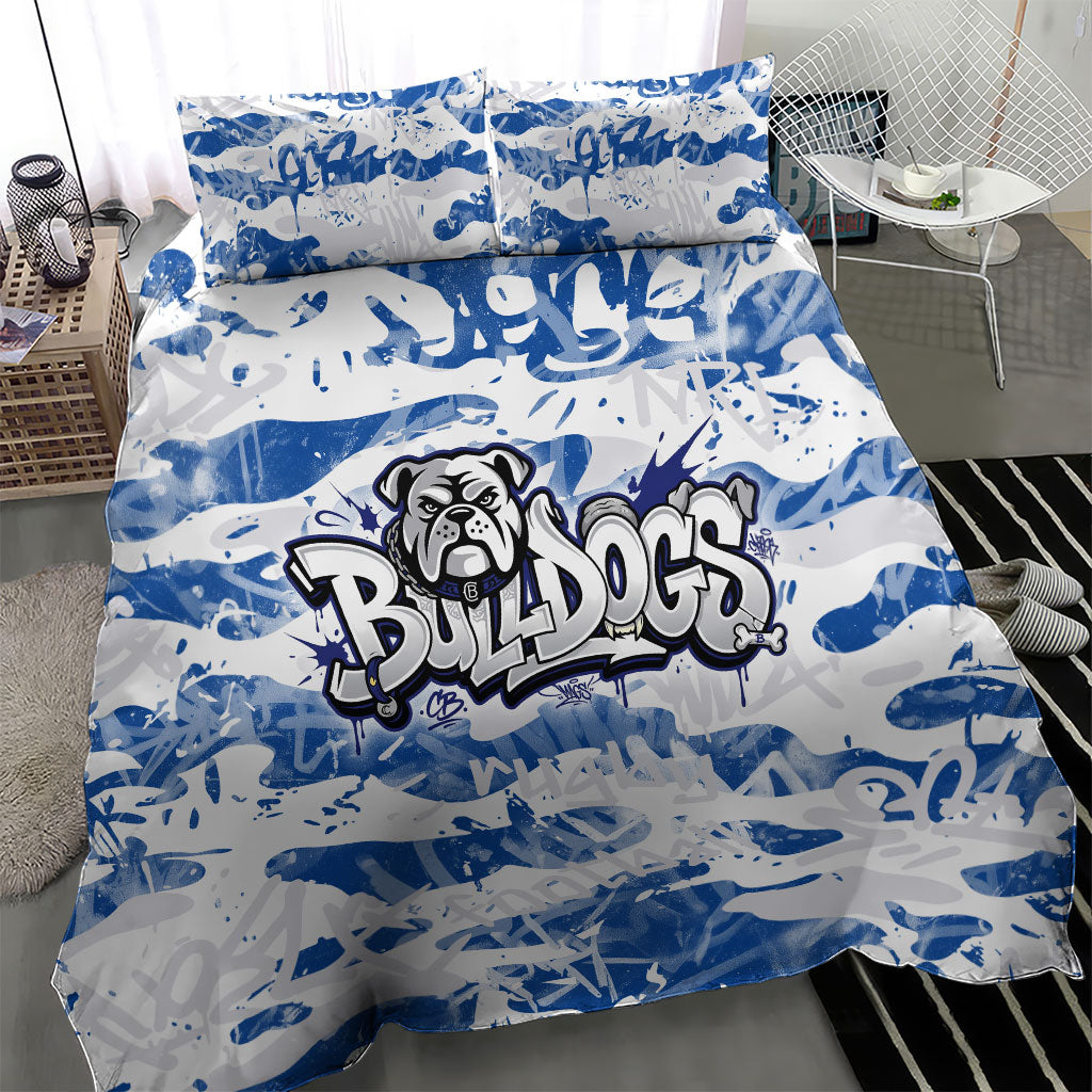 Canterbury-Bankstown Bulldogs Rugby Bedding Set Graffiti Typography Urban Camo Abstract Street Style