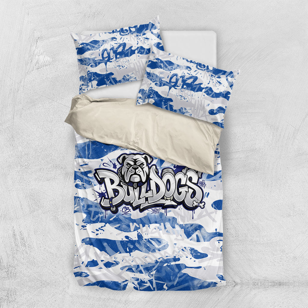 Canterbury-Bankstown Bulldogs Rugby Bedding Set Graffiti Typography Urban Camo Abstract Street Style