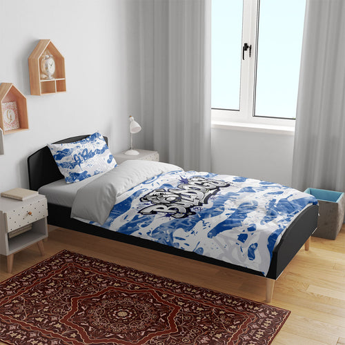 Canterbury-Bankstown Bulldogs Rugby Bedding Set Graffiti Typography Urban Camo Abstract Street Style