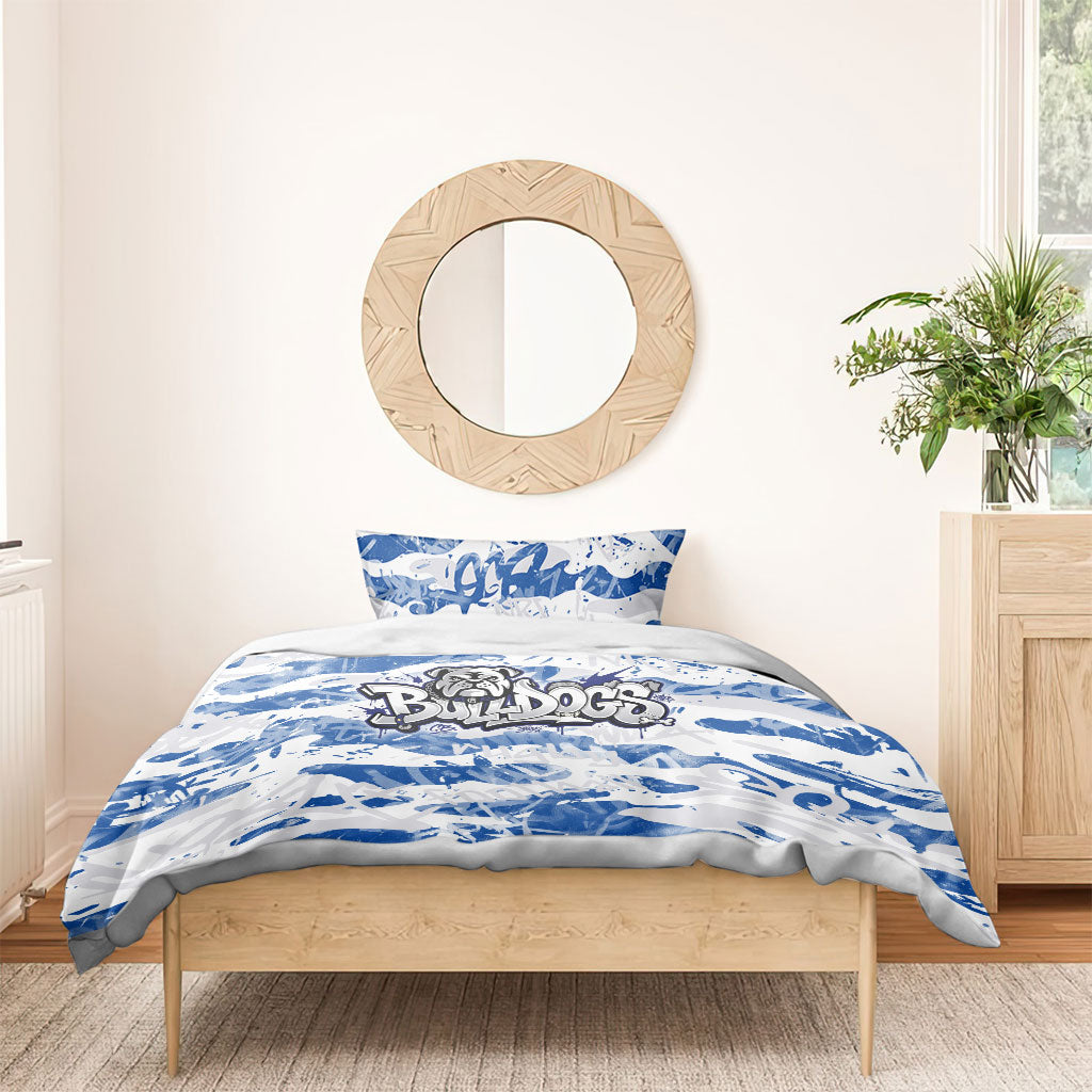 Canterbury-Bankstown Bulldogs Rugby Bedding Set Graffiti Typography Urban Camo Abstract Street Style