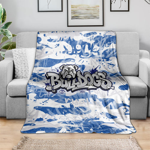 Canterbury-Bankstown Bulldogs Rugby Blanket Graffiti Typography Urban Camo Abstract Street Style