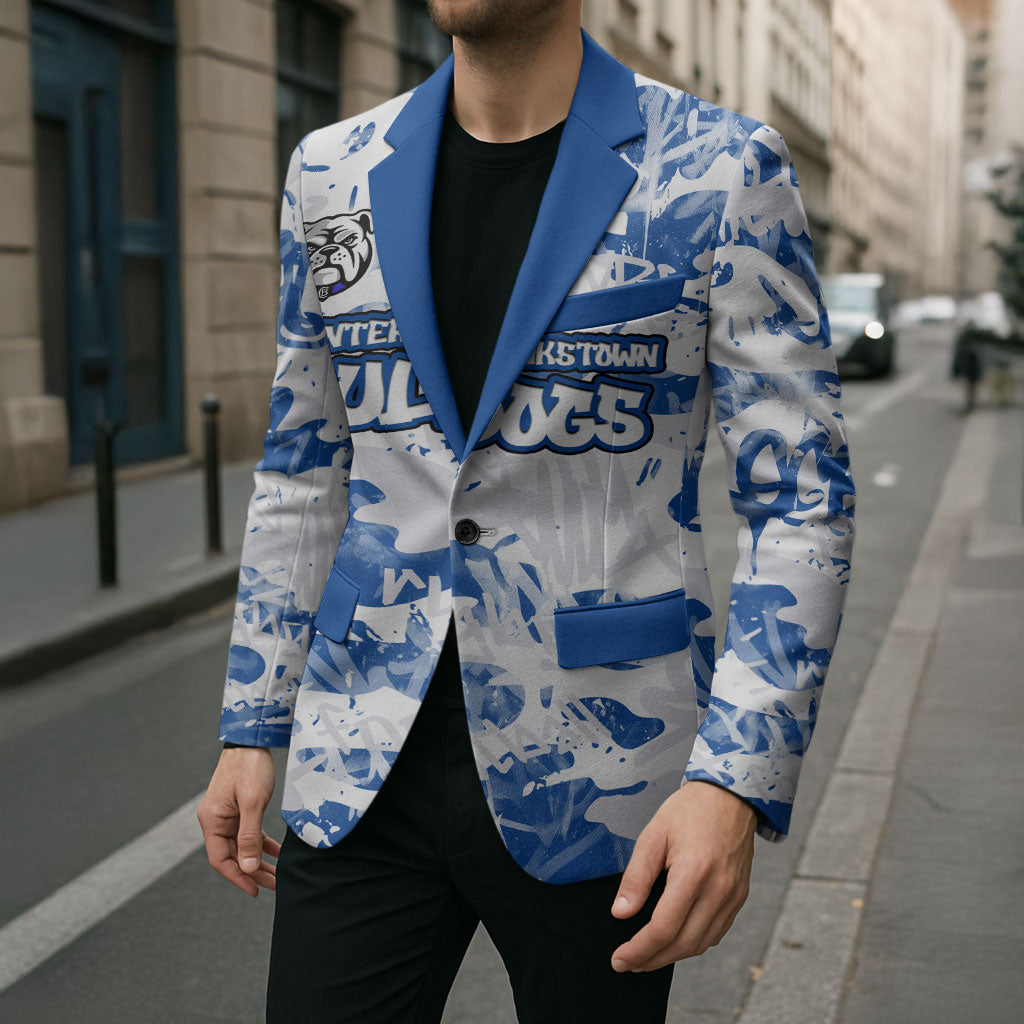 Canterbury-Bankstown Bulldogs Rugby Blazer Graffiti Typography Urban Camo Abstract Street Style