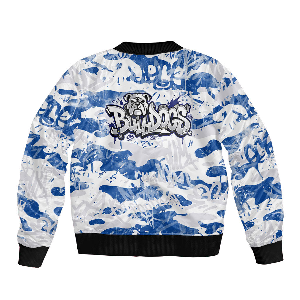 Canterbury-Bankstown Bulldogs Rugby Bomber Jacket Graffiti Typography Urban Camo Abstract Street Style