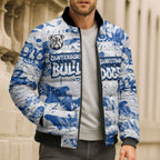 Canterbury-Bankstown Bulldogs Rugby Bomber Puffer Jacket Graffiti Typography Urban Camo Abstract Street Style