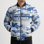 Canterbury-Bankstown Bulldogs Rugby Bomber Puffer Jacket Graffiti Typography Urban Camo Abstract Street Style