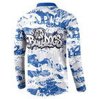 Canterbury-Bankstown Bulldogs Rugby Button Sweatshirt Graffiti Typography Urban Camo Abstract Street Style