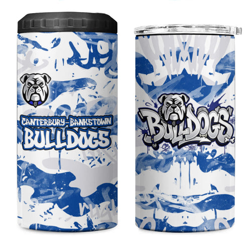 Canterbury-Bankstown Bulldogs Rugby 4 in 1 Can Cooler Tumbler Graffiti Typography Urban Camo Abstract Street Style