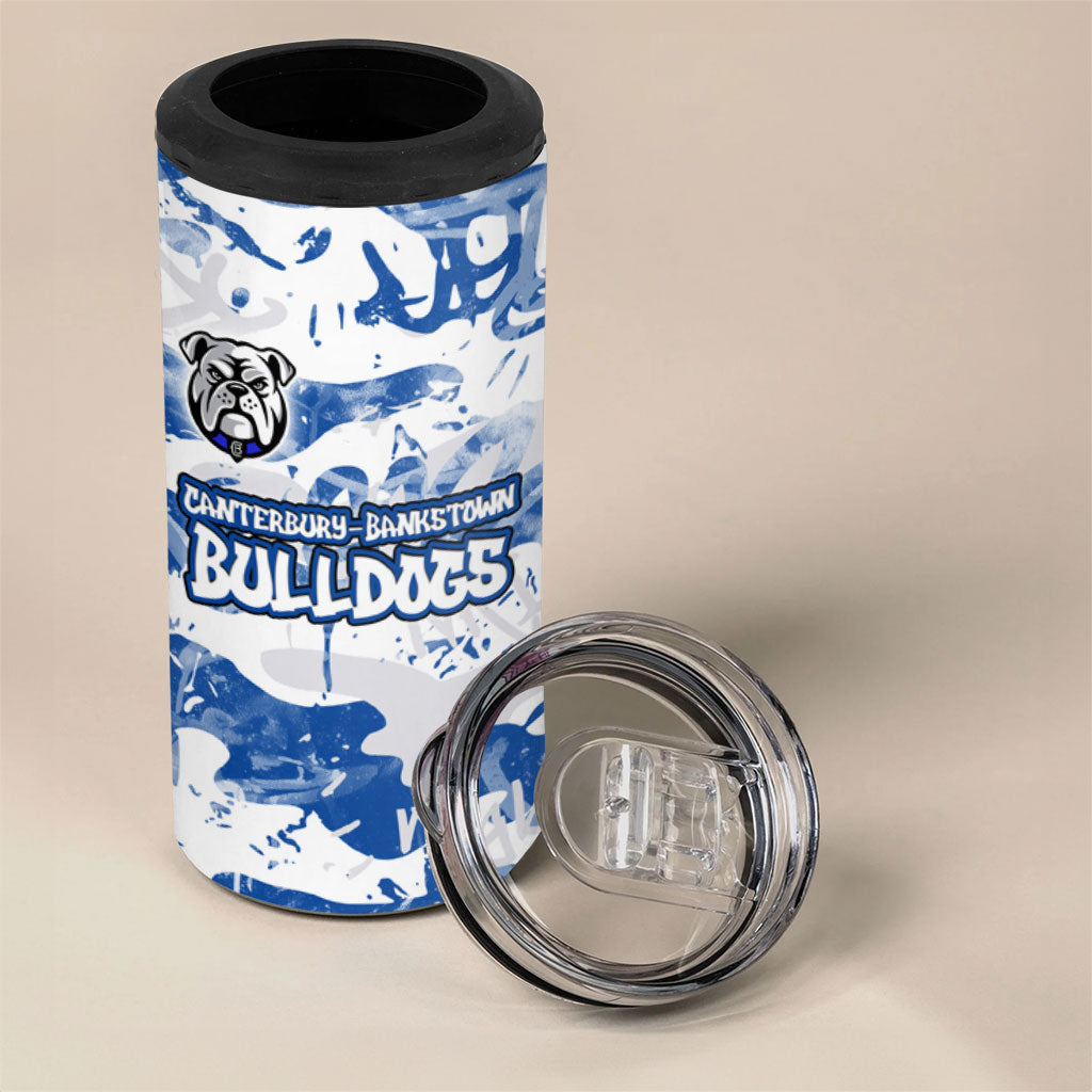 Canterbury-Bankstown Bulldogs Rugby 4 in 1 Can Cooler Tumbler Graffiti Typography Urban Camo Abstract Street Style