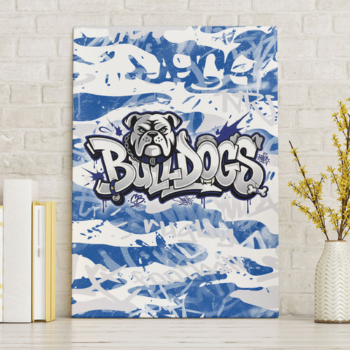 Canterbury-Bankstown Bulldogs Rugby Canvas Wall Art Graffiti Typography Urban Camo Abstract Street Style