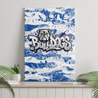Canterbury-Bankstown Bulldogs Rugby Canvas Wall Art Graffiti Typography Urban Camo Abstract Street Style