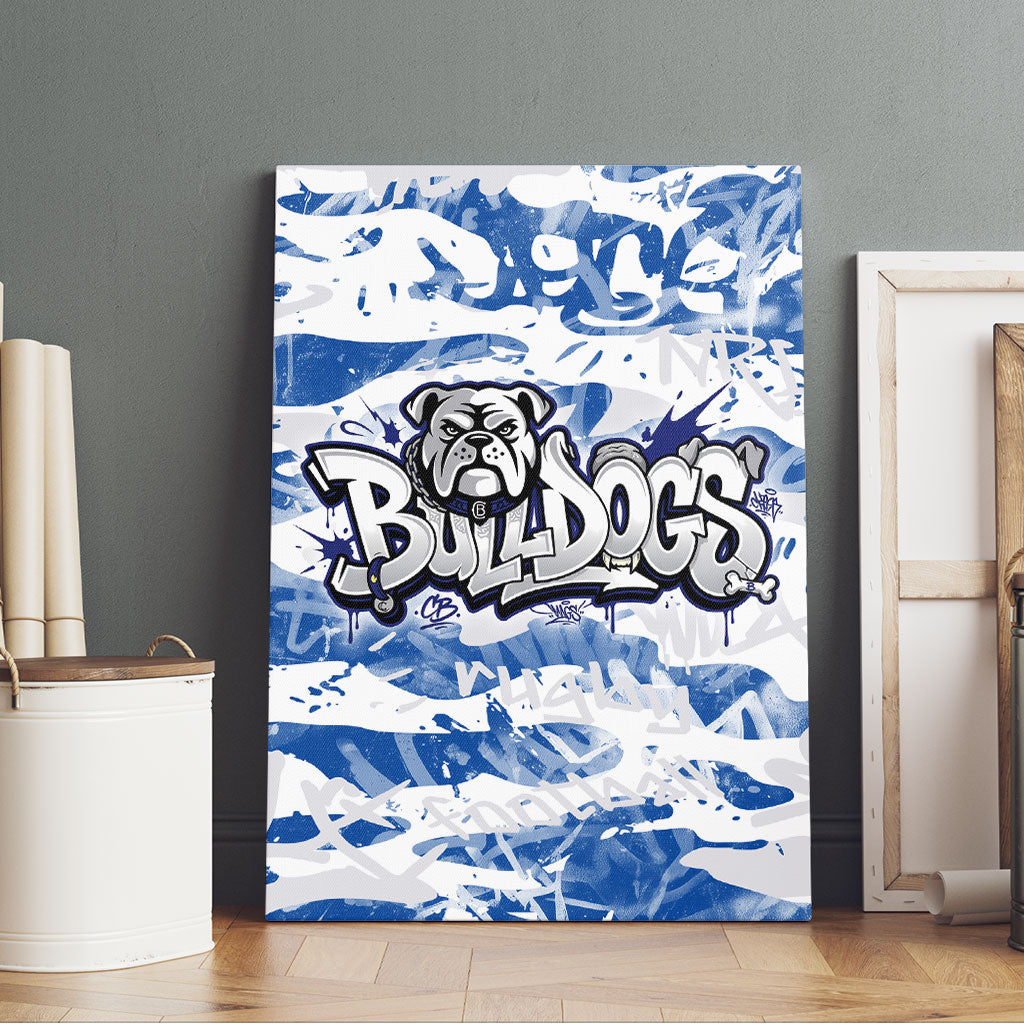 Canterbury-Bankstown Bulldogs Rugby Canvas Wall Art Graffiti Typography Urban Camo Abstract Street Style