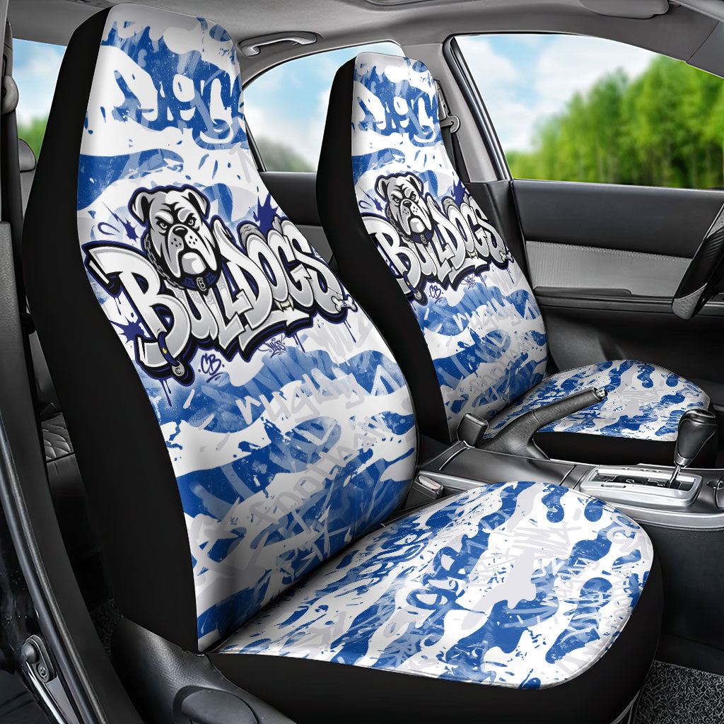 Canterbury-Bankstown Bulldogs Rugby Car Seat Cover Graffiti Typography Urban Camo Abstract Street Style