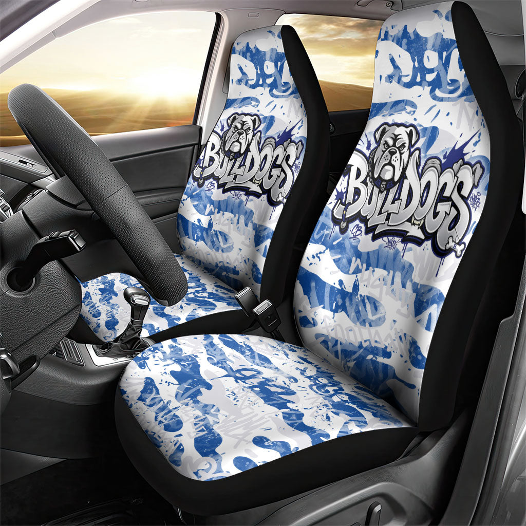 Canterbury-Bankstown Bulldogs Rugby Car Seat Cover Graffiti Typography Urban Camo Abstract Street Style