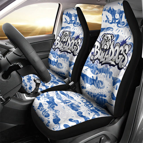 Canterbury-Bankstown Bulldogs Rugby Car Seat Cover Graffiti Typography Urban Camo Abstract Street Style