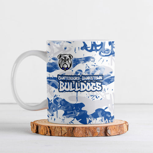 Canterbury-Bankstown Bulldogs Rugby Ceramic Mug Graffiti Typography Urban Camo Abstract Street Style