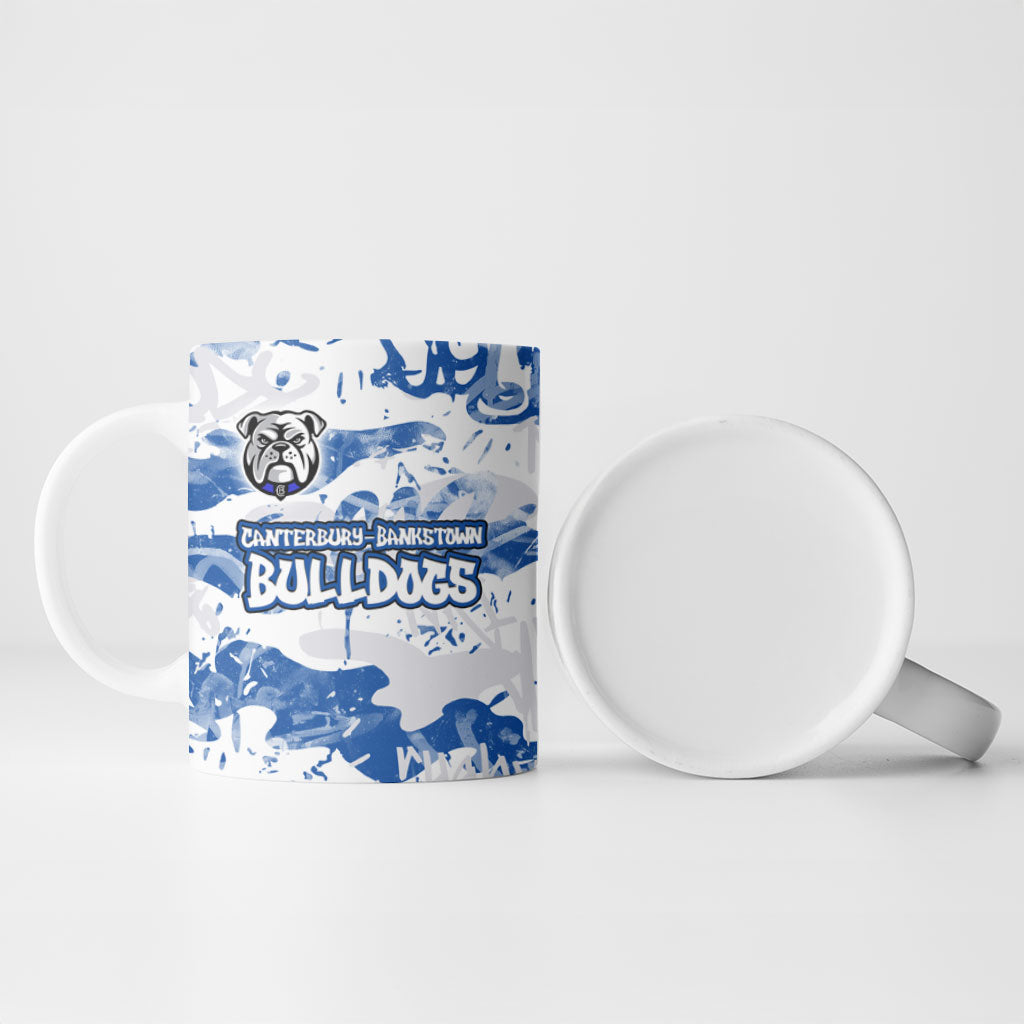Canterbury-Bankstown Bulldogs Rugby Ceramic Mug Graffiti Typography Urban Camo Abstract Street Style