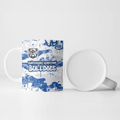 Canterbury-Bankstown Bulldogs Rugby Ceramic Mug Graffiti Typography Urban Camo Abstract Street Style