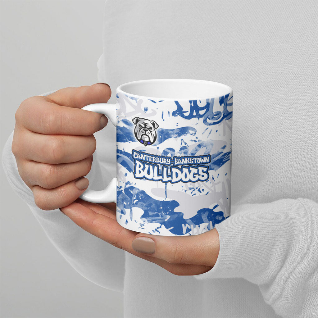 Canterbury-Bankstown Bulldogs Rugby Ceramic Mug Graffiti Typography Urban Camo Abstract Street Style