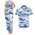 Canterbury-Bankstown Bulldogs Rugby Couples Matching Tank Maxi Dress and Hawaiian Shirt Graffiti Typography Urban Camo Abstract Street Style