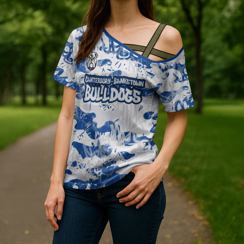 Canterbury-Bankstown Bulldogs Rugby Cross Shoulder Shirt Graffiti Typography Urban Camo Abstract Street Style