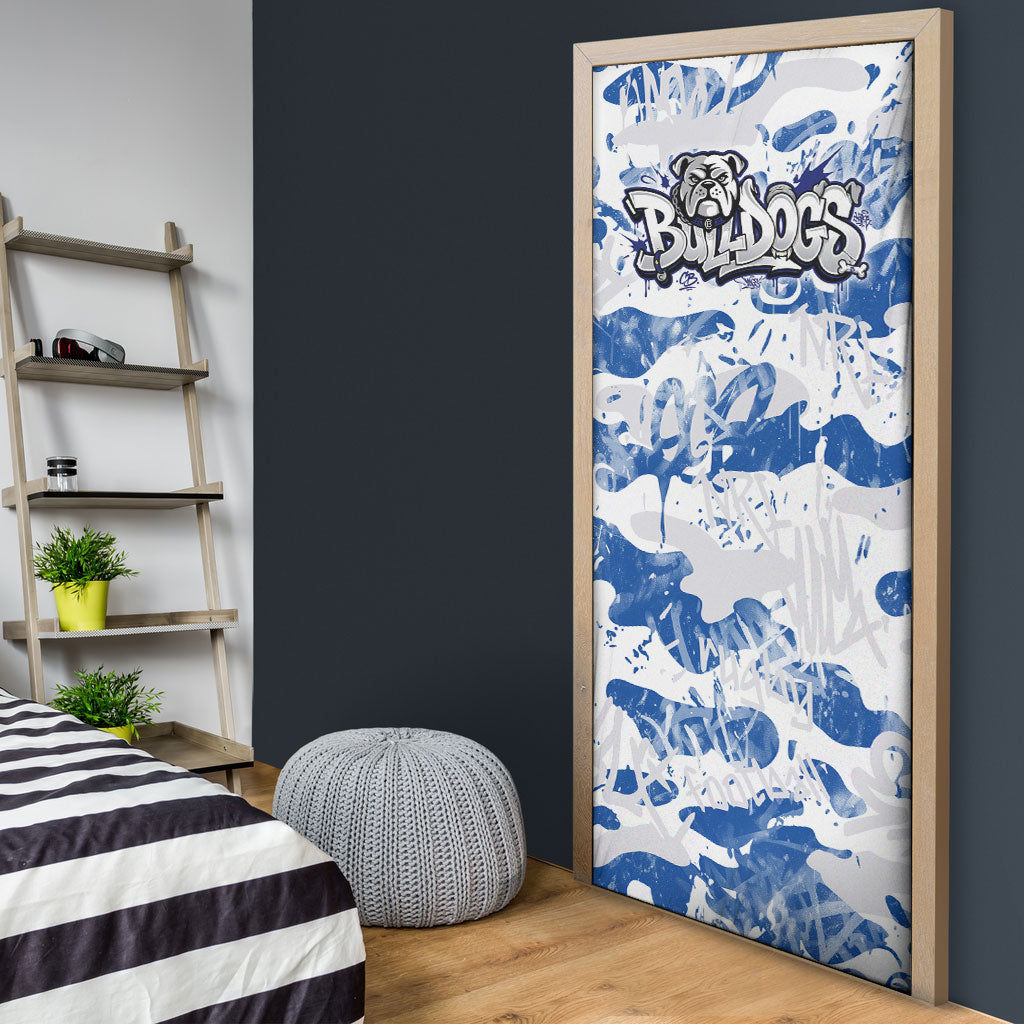 Canterbury-Bankstown Bulldogs Rugby Door Cover Graffiti Typography Urban Camo Abstract Street Style