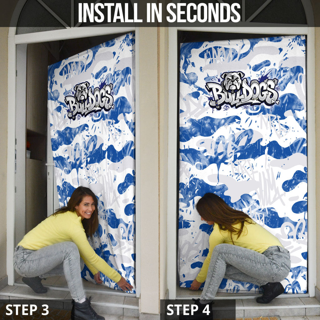 Canterbury-Bankstown Bulldogs Rugby Door Cover Graffiti Typography Urban Camo Abstract Street Style