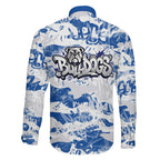 Canterbury-Bankstown Bulldogs Rugby Family Matching Mermaid Dress and Hawaiian Shirt Graffiti Typography Urban Camo Abstract Street Style