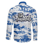 Canterbury-Bankstown Bulldogs Rugby Family Matching Puletasi and Hawaiian Shirt Graffiti Typography Urban Camo Abstract Street Style