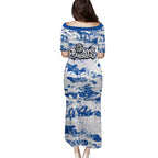 Canterbury-Bankstown Bulldogs Rugby Family Matching Puletasi and Hawaiian Shirt Graffiti Typography Urban Camo Abstract Street Style