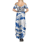 Canterbury-Bankstown Bulldogs Rugby Family Matching Summer Maxi Dress and Hawaiian Shirt Graffiti Typography Urban Camo Abstract Street Style