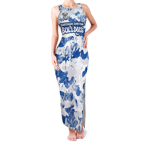 Canterbury-Bankstown Bulldogs Rugby Family Matching Tank Maxi Dress and Hawaiian Shirt Graffiti Typography Urban Camo Abstract Street Style