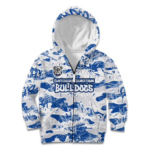 Canterbury-Bankstown Bulldogs Rugby Kid Hoodie Graffiti Typography Urban Camo Abstract Street Style